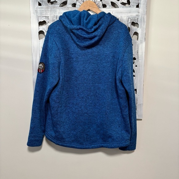 SCANDINAVIAN EXPLORER Combi Blue/Gray Fleece Full Zip Unisex Hoodie Jacket - Picture 4 of 10